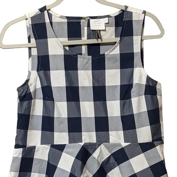 Anthropologie HD in Paris gingham checkered peplum sleeveless top blouse… - Picture 8 of 9